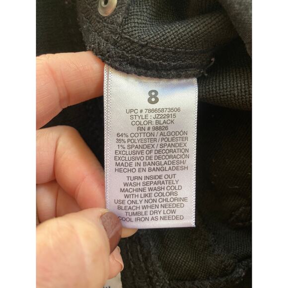 Jordache Girls Stretch Pull On Black Pants, Size 8 - Picture 4 of 7